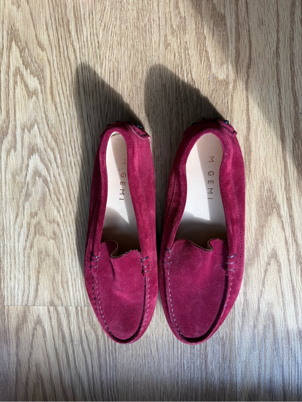 M. Gemi Women's Burgundy Suede Driving Loafers